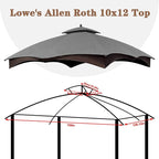 SCOCANOPY Replacement Top for The Lowe's Gazebo Model #GF-12S004B-1 / - Image 3