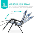 Best Choice Products Set of 2 Adjustable Steel Mesh Zero Gravity Lounge Chair - Image 3
