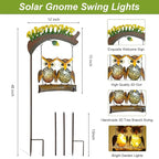 HONGLAND Solar Lights Outdoor Decor, Owl Swing Garden Decor, Owl Gifts - Image 4