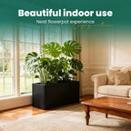 Galvanized Steel Metal Planter Rectangular Indoor 32" L x 16" W x 16" H Black - Image 7