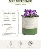 Self Watering Pots for Indoor Plants, 6 Inch Ceramic Self Watering Plant Pot - Image 2