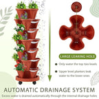 Umigy 2 Set of 7 Tier Vertical Planter Stackable Tower Planters Strawberry Herb - Image 4