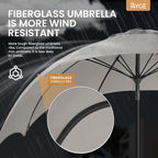 Ayge 9FT Large Outdoor Patio Umbrella Market Table Umbrella-UV Resistant - Image 2