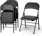 4 Pack Leather Chair | Foldable & Stackable | 350 lbs Capacity Steel Frame Seats by OurModernSpace