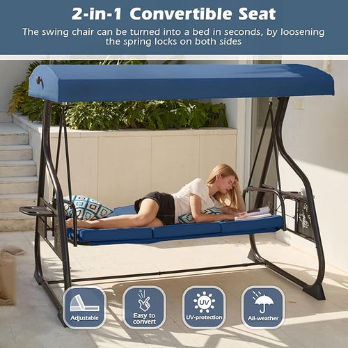 3-Seat Patio Porch Swing 800LBS Outdoor Swing - Image 2