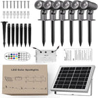 CLY Solar 6 in 1 RGB Spotlights Outdoor Garden, 10 Colors 12 Modes Solar Garden - Image 9