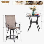 Sophia & William Outdoor Bar Set, Patio Bar Table and Chairs Set, Counter - Image 7