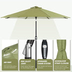 Tempera Patio Market Outdoor Table Umbrella - Image 4