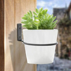 2 Pack 6 inch Flower Pot Holder Ring, Flower Pot Holder Ring Wall Mounted Set - Image 2