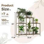Bamworld Plant Stand Indoor Wood Plant Shelf Outdoor Tiered Plant Rack - Image 6