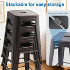 Stackable Metal Bar Stool Backless Indoor-Outdoor Counter Stools Fullmetal - Image 7