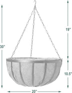 Arcadia Garden Products Coconut 1593 Solstice Round Hanging Basket Planter - Image 4