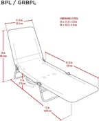 Rio Beach Portable Lay Flat Folding Backpack Beach Lounge Chair - Image 2