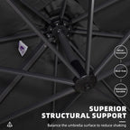 PURPLE LEAF 9' X 11.5' Square Cantilever Umbrella Patio Umbrella - Image 7