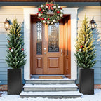 26" Tall Planters, Outdoor＆Indoor Black Planter Pots, Durable All-Weather Use - Image 2