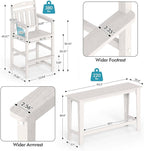 Ciokea 3 Pcs Outdoor Bar Height Table Set, Heavy-Duty All-Weather HDPE Patio - Image 3