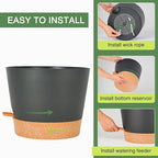 12inch Large Self Watering Plant Pot, Plastic Cylinder Planter - Image 6