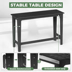 Outdoor Patio Bar Height Table and Tall Stools Set of 2, All-Weather HDPE High - Image 7