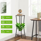 YINMIT Plant Stand Indoor, 2 Tier Round Potted Holder Rack, Flower Pot Stand - Image 5