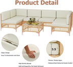 LYNSLIM Outdoor Patio Furniture Set, Wicker Outdoor Sectional Set, Boho Patio - Image 5