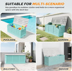 VINGLI 75 Gallon Collapsible Outdoor Storage Box, Simple-to-assemble Plastic - Image 7