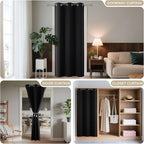 Joydeco Blackout Door Curtain for Doorway Privacy 84 Inches Long, Grommet - Image 4