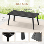 C-Hopetree Small Metal Outdoor Coffee Side Table - Image 3