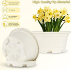 5 Packs 13 inch Plant Pot Modern Decorative Garden Pot - Image 2