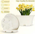 5 Pack 8.5 inch Plant Pot, Outdoor Flower Pots, Plastic pots - Image 3