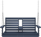 KINGYES Outdoor Hanging Porch Swing, 2 Seat Patio Swing Chair - Image 9