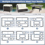 Tangkula 7 Pieces Wicker Patio Furniture Set, Rattan Sofa - Image 8