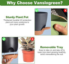 Planters for Indoor Plants, 8/7/6.5/6/5.5/5 Inch Self Watering Plant Planters - Image 3