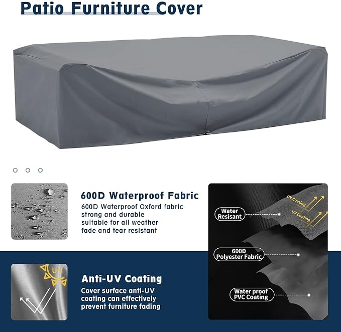 Amopatio Outdoor Patio Furniture Set 7 Pieces Patio Conversation Set Sectional - Image 2
