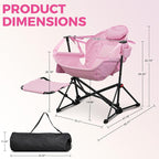 Ainfox Hammock Chair with Footrest, Oversized Swinging Portable Folding Camping - Image 2