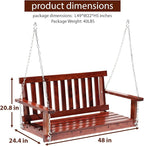 Outdoor Wooden Porch Swing 4Ft Patio Porch Swing Bench 800 LBS Load-Bearing - Image 2