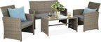 Best Choice Products 4-Piece Outdoor Wicker Patio Conversation Furniture Set by BestChoiceProducts