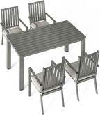 Wisteria Lane 5 Pieces Outdoor Dining Table Set, Aluminum Patio Table and - Image 5