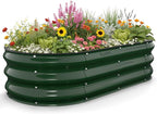 Kesfitt Raised Garden Bed, Oval Open-Bottom Design, 12-Inch Deep by Kesfitt
