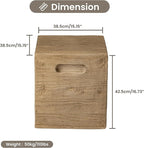 COSIEST Wooden Outdoor Side Table, Square MgO Concrete End Patio Side Table - Image 2