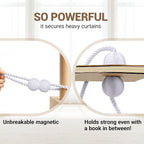 Hion Magnetic Curtain Tiebacks White 4 Pack, Curtain Tiebacks Buckles Holdbacks - Image 5