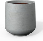 Kante 8.2" Dia Round Concrete Planter, Outdoor Indoor Large Plant Pots by Kante