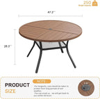 VICLLAX Round Patio Table with Adjustable Umbrella Hole - Image 3