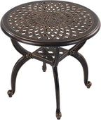 C/G Outdoor Side Tables, Cast Aluminum Patio End Tables, Anti-Rust Coffee Table - Image 3