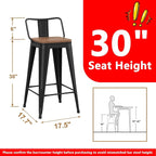 WENTMENT Bar Stools Set of 4 Counter Height Metal Barstools - Image 2