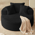 Oversized Round Chair Lounge Chaise Indoor, Upholstered Corduroy Deep Seat by Lakifun