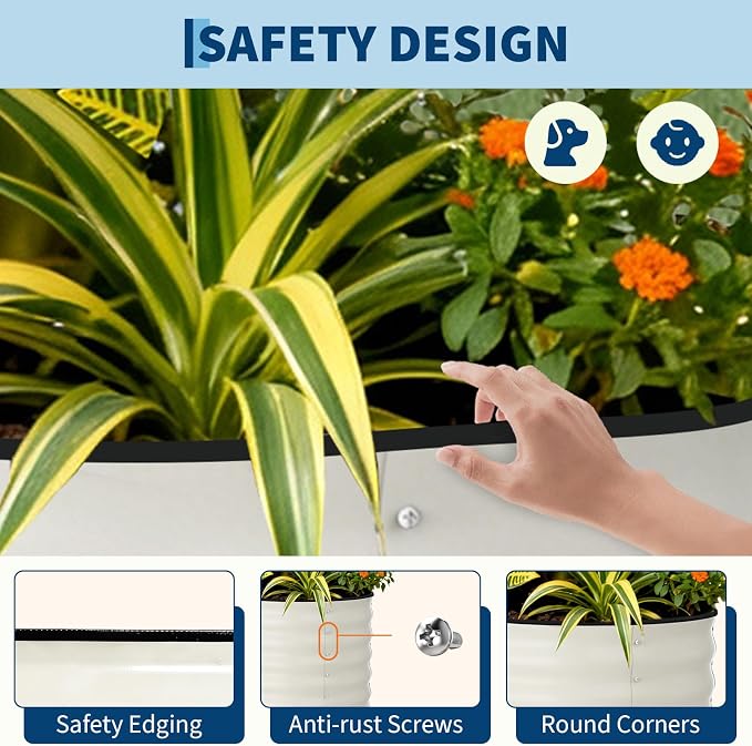 Garvee 4 Pack Galvanized Raised Garden Bed, Rust-Resistant Raised Garden Beds - Image 5