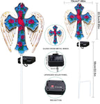 YJFWAL Cardinal Bird&Rose Cross Garden Stake Light, Solar Glass Cross - Image 5
