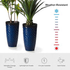 Glitzhome 23.75" H Oversized Tall Planter, Modern Set of 2 Honeycomb Textured - Image 3