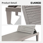 Outdoor Chaise Lounge Set of 2, Adjustable Pool Lounge Chair - Image 5