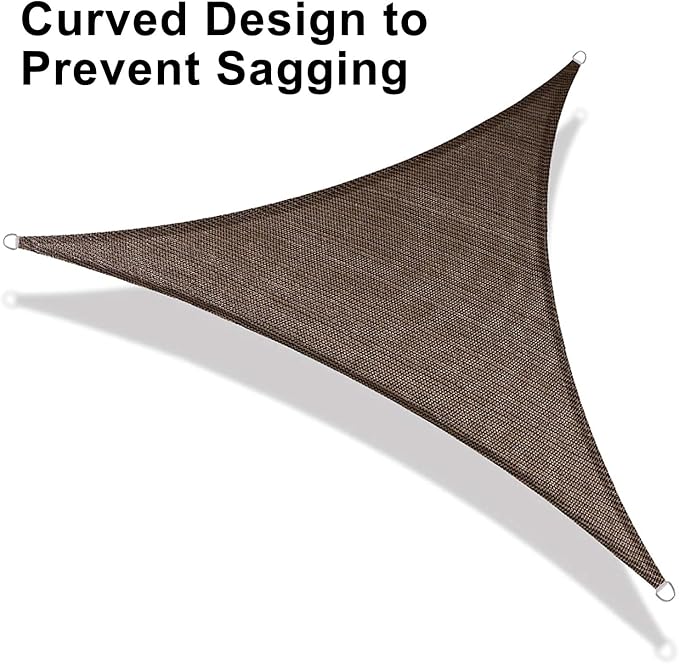 LOVE STORY Custom Size 17'x24'x29.4' Brown Sun Shade Sail Right Triangle - Image 6